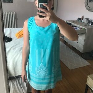 Aqua and white dress